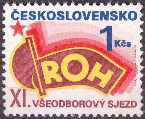 Potov znmka eskoslovensko 1987 XI. veodborov sjezd ROH Mi# 2907