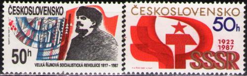 Potov znmky eskoslovensko 1987 Vro VSR a SSSR Mi# 2931-32