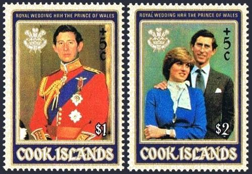 Potov znmky Cookove ostrovy 1981 Krovsk svadba Mi# 796-97