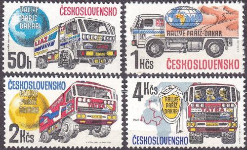 Potov znmky eskoslovensko 1989 Rallye Pa-Dakar Mi# 2984-87 - zvi obrzok