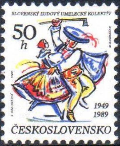 Potovn znmka eskoslovensko 1989 Slovensk lidov umleck kolektiv Mi# 3012