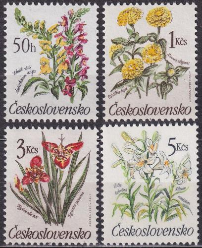 Potov znmky eskoslovensko 1990 Zahradn kvety Mi# 3038-41 Kat 5.60
