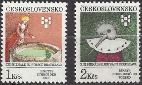 Potov znmky eskoslovensko 1991 Ilustrace dtskch knih Mi# 3093-94