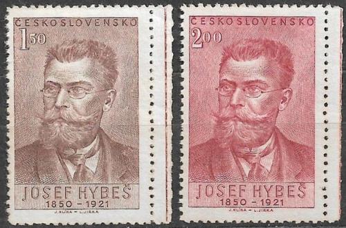 Potov znmky eskoslovensko 1951 Josef Hybe Mi# 682-83