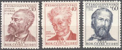 Potov znmky eskoslovensko 1954 Hudebn skladatel Mi# 864-66 Kat 8.50