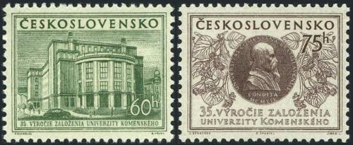 Potov znmky eskoslovensko 1955 Univerzita Komenskho v Bratislav, 35. vroie Mi# 892-93