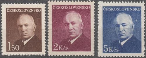 Potovn znmky eskoslovensko 1948 Prezident Edvard Bene Mi# 529-31