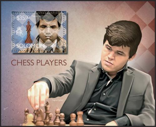Potov znmka alamnove ostrovy 2014 Magnus Carlsen Mi# Block 336 Kat 12 