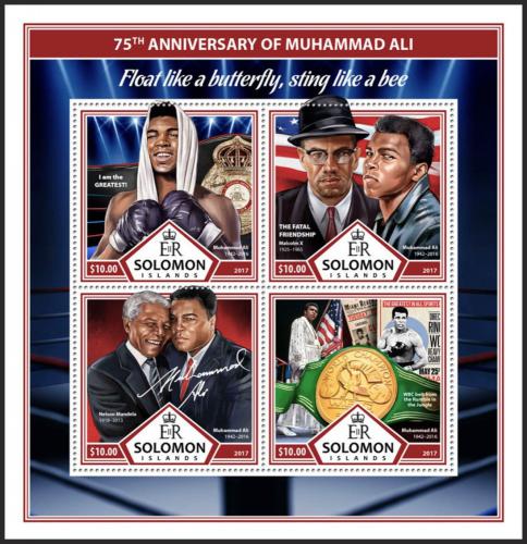 Potov znmky alamnove ostrovy 2017 Muhammad Ali, box Mi# 4572-75 Kat 12