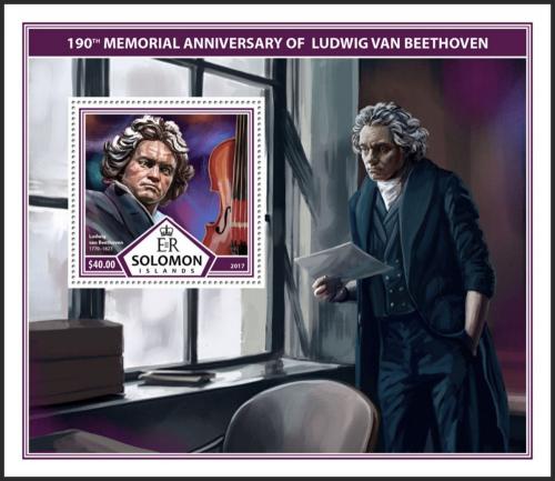 Potov znmka alamnove ostrovy 2017 Ludwig van Beethoven Mi# Block 666 Kat 12
