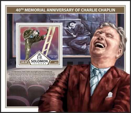 Potovn znmka alamounovy ostrovy 2017 Charlie Chaplin Mi# Block 670 Kat 12