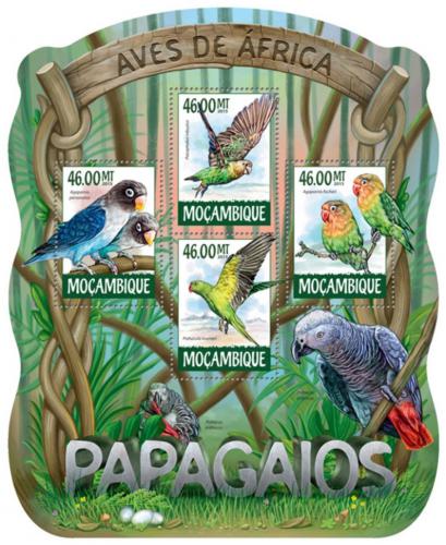 Potov znmky Mozambik 2015 Papagje Mi# 7919-22 Kat 10