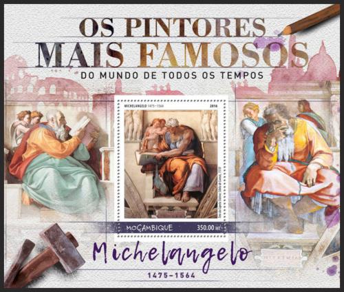 Potov znmka Mozambik 2016 Umenie, Michelangelo Mi# Block 1234 Kat 20