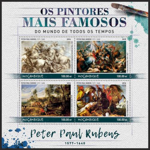 Potov znmky Mozambik 2016 Umenie, Peter Paul Rubens Mi# 8974-77 Kat 22 - zvi obrzok