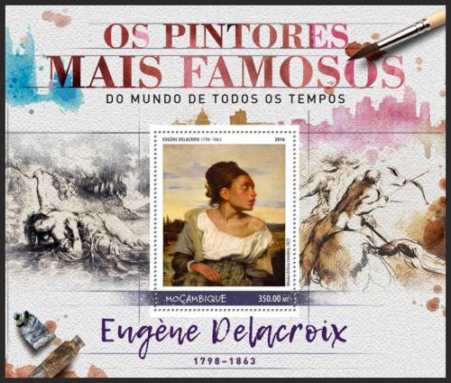 Potov znmka Mozambik 2016 Umenie, Eugène Delacroix Mi# Block 1236 Kat 20