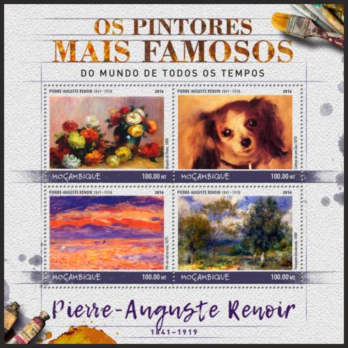 Potov znmky Mozambik 2016 Umenie, Pierre-Auguste Renoir Mi# 9004-07 Kat 22 - zvi obrzok