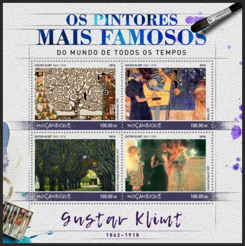 Potov znmky Mozambik 2016 Umenie, Gustav Klimt Mi# 9024-27 Kat 22