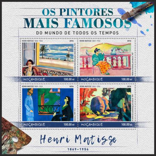 Potov znmky Mozambik 2016 Umenie, Henri Matisse Mi# 9029-32 Kat 22
