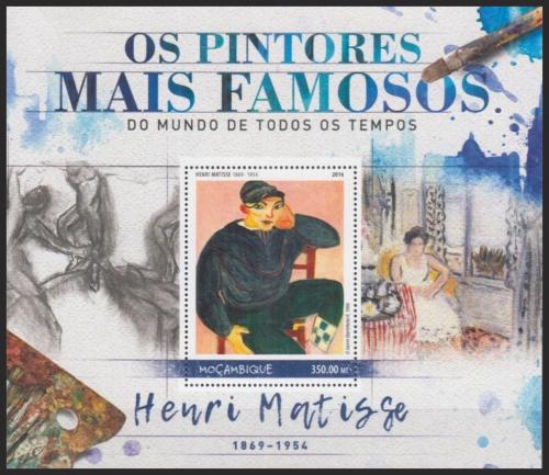 Potov znmka Mozambik 2016 Umenie, Henri Matisse Mi# Block 1246 Kat 20 - zvi obrzok