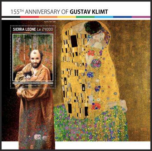 Potov znmka Sierra Leone 2017 Umenie, Gustav Klimt Mi# Block 1144