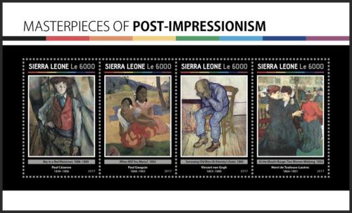 Potov znmky Sierra Leone 2017 Umenie, postimpresionismus Mi# 8090-93 - zvi obrzok