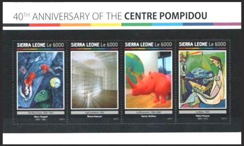 Potov znmky Sierra Leone 2017 Umenie, Centre Pompidou Mi# 8115-18