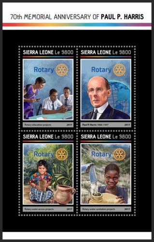 Potov znmky Sierra Leone 2017 Paul Harris, Rotary Intl. Mi# 8190-93 Kat 11 - zvi obrzok