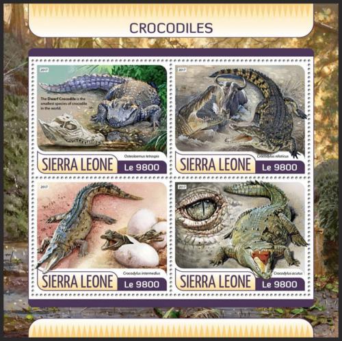 Potov znmky Sierra Leone 2017 Krokodly Mi# 8600-03 Kat 11