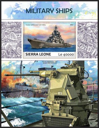 Potov znmka Sierra Leone 2017 Vojensk lode Mi# Block 1260 Kat 11