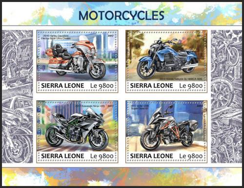 Potov znmky Sierra Leone 2017 Motocykle Mi# 8665-68 Kat 11
