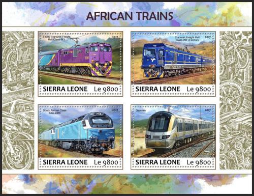Potov znmky Sierra Leone 2017 Africk vlaky Mi# 8690-93 Kat 11 