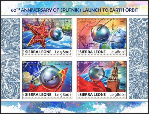 Potov znmky Sierra Leone 2017 Sputnik 1 Mi# 8715-18 Kat 11