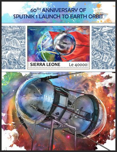 Potov znmka Sierra Leone 2017 Sputnik 1 Mi# Block 1272 Kat 11 - zvi obrzok