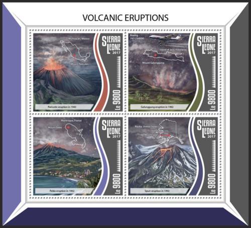 Potov znmky Sierra Leone 2017 Sopen erupce Mi# 8735-38 Kat 11