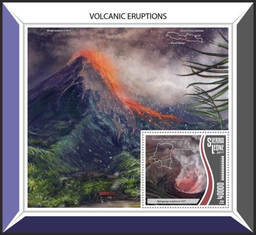 Potov znmka Sierra Leone 2017 Sopen erupce Mi# Block 1276 Kat 11