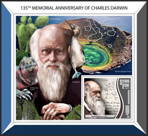 Potov znmka Sierra Leone 2017 Charles Darwin Mi# Block 1282 Kat 11 - zvi obrzok