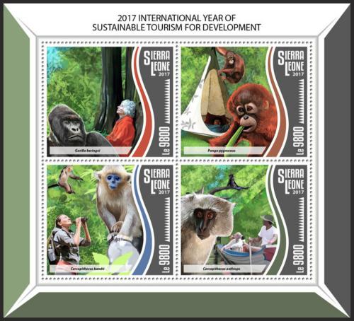Potov znmky Sierra Leone 2017 Opice Mi# 8820-23 Kat 11