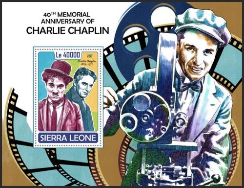 Potov znmka Sierra Leone 2017 Charlie Chaplin Mi# Block 1317 Kat 11