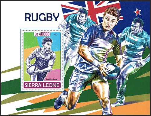 Potov znmka Sierra Leone 2017 Rugby Mi# Block 1323 Kat 11 - zvi obrzok