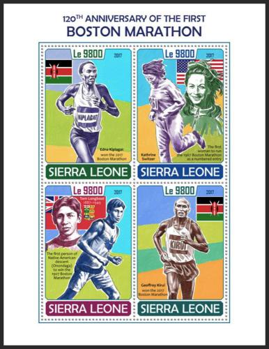 Potov znmky Sierra Leone 2017 Bostonsk maraton Mi# 8975-78 Kat 11 - zvi obrzok