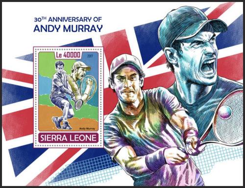 Potovn znmka Sierra Leone 2017 Andy Murray, tenis Mi# Block 1329 Kat 11 - zvi obrzok