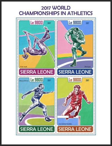 Potov znmky Sierra Leone 2017 MS v lehk atletice Mi# 9020-23 Kat 11 - zvi obrzok