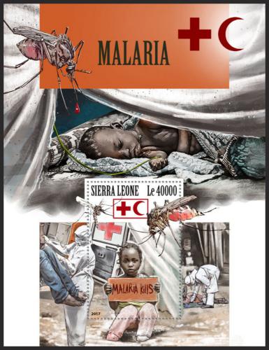 Potov znmka Sierra Leone 2017 Boj proti malrii Mi# Block 1353 Kat 11 - zvi obrzok