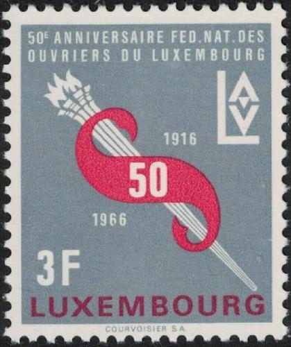 Potov znmka Luxembursko 1966 Federace pracujcch Mi# 723