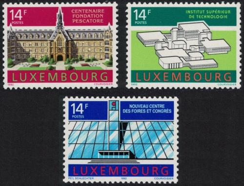 Potov znmky Luxembursko 1992 Architektra Mi# 1288-90