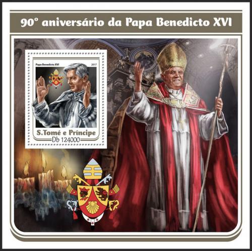 Potov znmka Svt Tom 2017 Pape Benedikt XVI. Mi# Block 1270 Kat 12 - zvi obrzok