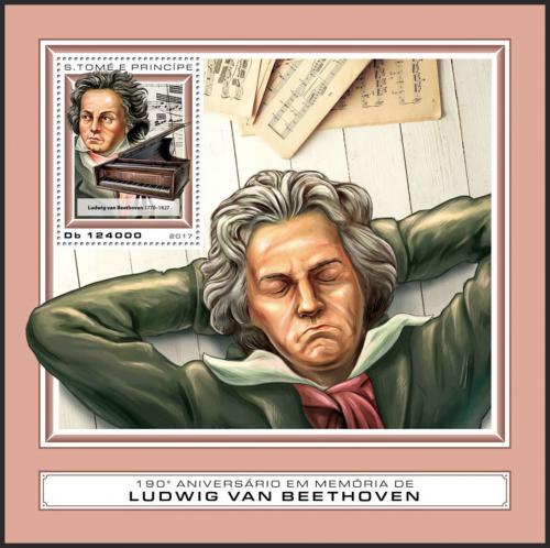 Potov znmka Svt Tom 2017 Ludwig van Beethoven Mi# Block 1320 Kat 12 - zvi obrzok