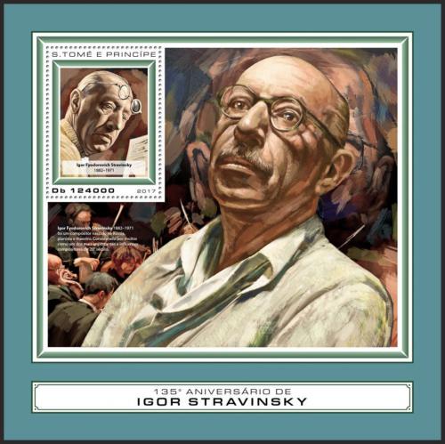 Potov znmka Svt Tom 2017 Igor Stravinskij Mi# Block 1321 Kat 12 - zvi obrzok