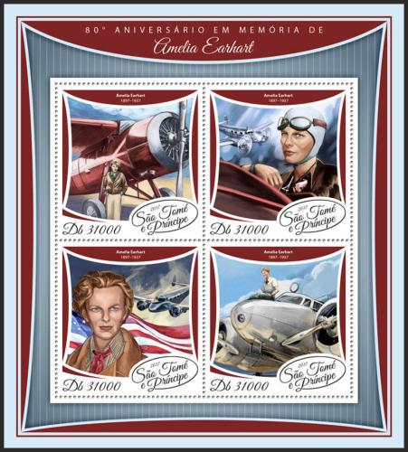 Potov znmky Svt Tom 2017 Amelia Earhart Mi# 7473-76 Kat 12 - zvi obrzok