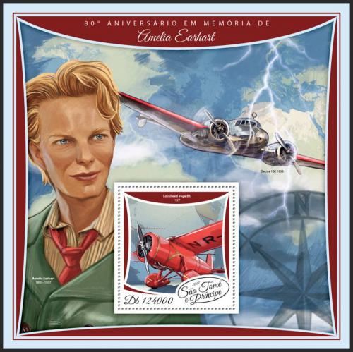 Potov znmka Svt Tom 2017 Amelia Earhart Mi# Block 1343 Kat 12 - zvi obrzok